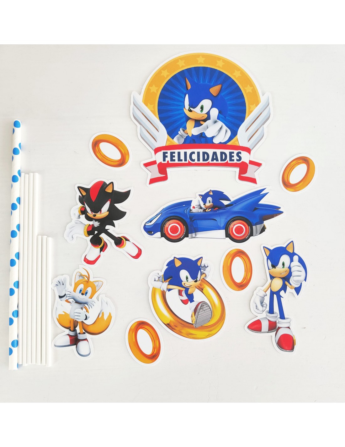 Comprar Online Toppers Sonic De Cartón Para Decorar Tartas