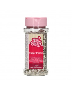Perlas comestibles plateadas 8 mm FunCakes 2
