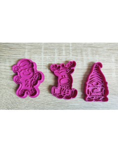 Set 3 mini Cortadores + marcador Navidad 2
