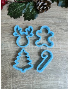 4 Mini Cortadores Navidad