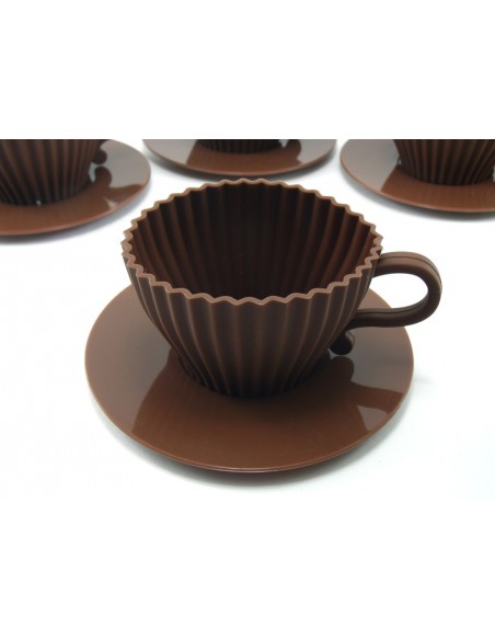 Molde silicona taza para cupcake marrón