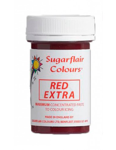 Colorante en Pasta Rojo Extra Sugarflair 25 gr