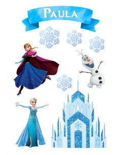 Papel de azúcar Siluetas Frozen