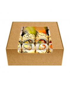 Mini caja Kraft con ventana