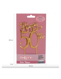 Topper Happy 50 TH en color oro