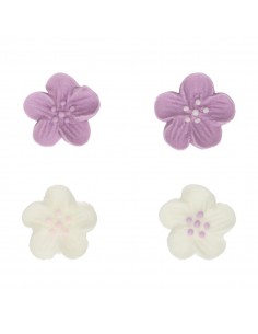 Flores de azúcar Lilas y Blancas FunCakes 2