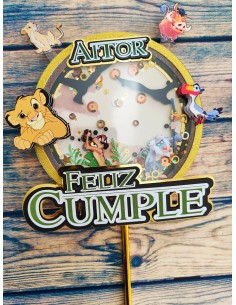 Topper cake Rey León con shaker y luces 2