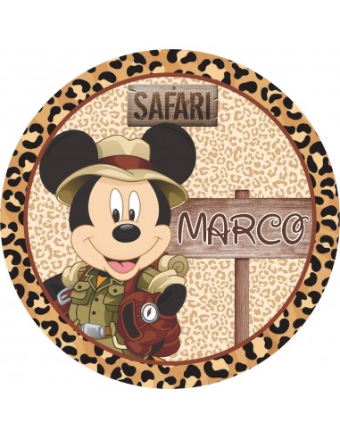 Papel de azúcar Mickey Safari personalizado