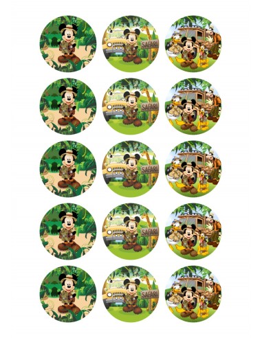 Papel de azúcar Mickey Safari para galletas