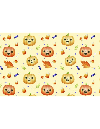 Papel de azúcar Fondo Halloween Calabazas