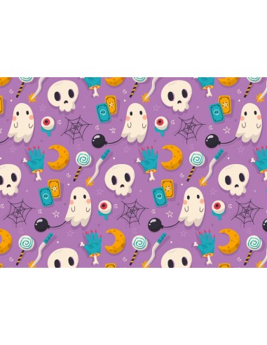 Papel de azúcar Fondo Halloween Morado