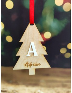 Adorno Navideño Abeto con Inicial