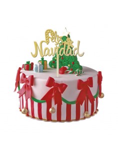 Topper Feliz Navidad en color oro 2