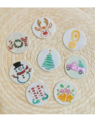 Set 8 stencils Navidad