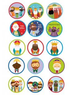 Papel de azúcar Reyes Magos variados