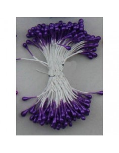 Estambres para flores perlado morado 2
