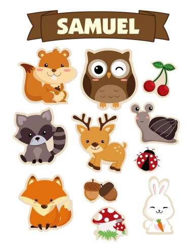 Papel comestible figuras Animales del Bosque