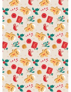 Papel comestible fondo Navideño Gingerbread