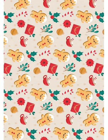 Papel comestible fondo Navideño Gingerbread