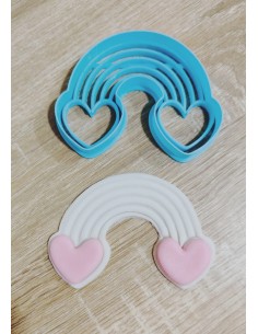 Cortador + marcador Arco Iris Corazones 2