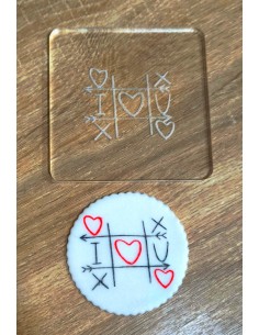 Sello Tres en raya love para galletas