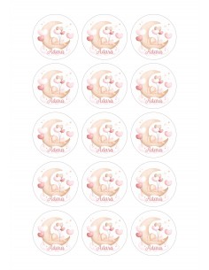 Papel de azúcar conejito luna para galletas