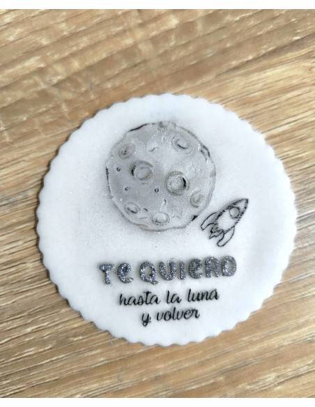 Sello "Te quiero hasta la luna y volver" para fondant