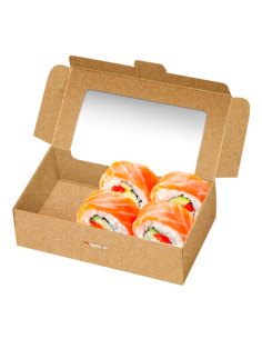Caja Kraft con ventana 18 x 9 x 4 cm 2