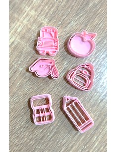 Set 6 Mini Cortadores Escolares con marcador 2