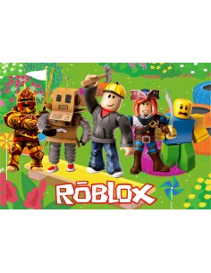 Papel de azúcar Roblox para tarta rectangular