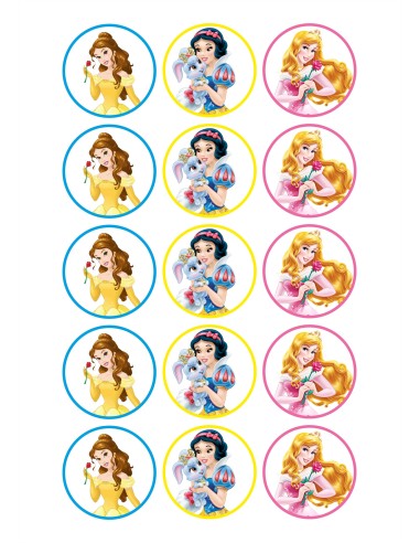 Papel de azúcar Princesas para galletas