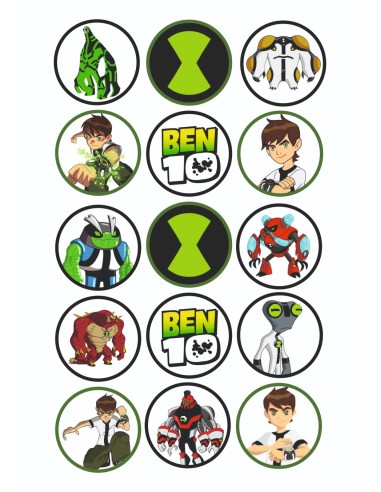 Papel de azúcar Ben 10 para galletas