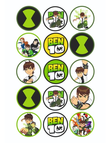 Papel de azúcar Ben 10 para galletas