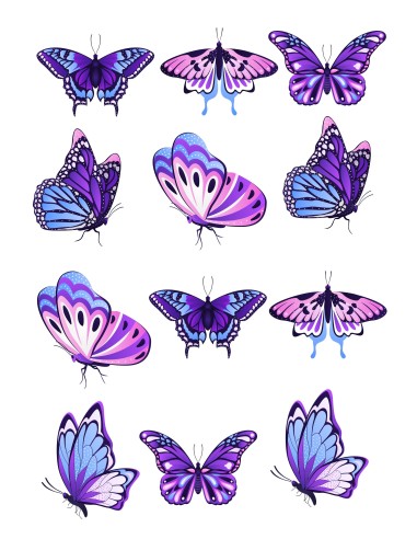 Papel de azúcar Mariposas Moradas