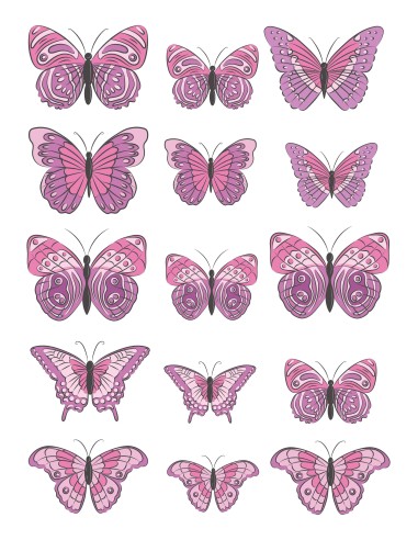 Papel de azúcar Mariposas Rosadas