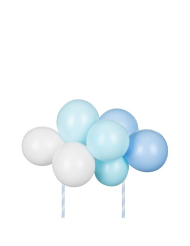 Toppers globos azules para tartas