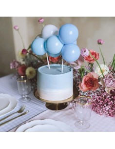 Toppers globos azules para tartas 2