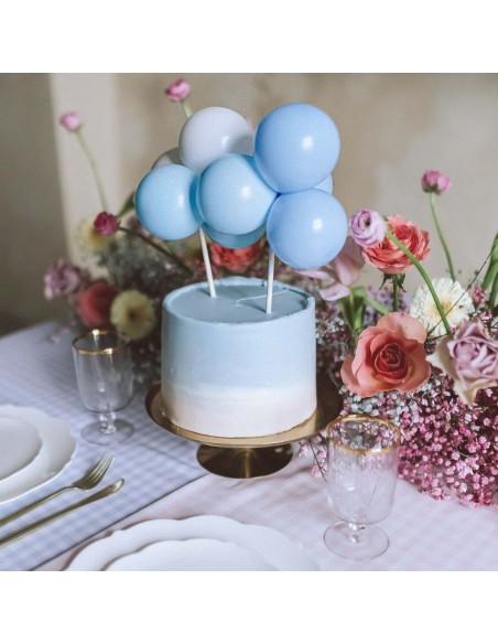 Toppers globos azules para tartas