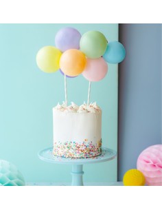 Toppers globos arco iris para tartas 2