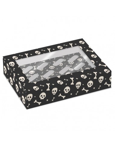 Caja 12 cupcakes halloween esqueletos