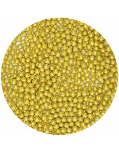 Perlas comestibles dorado metálico
