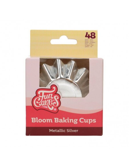 Cápsulas para cupcakes Bloom Plata Metalizado