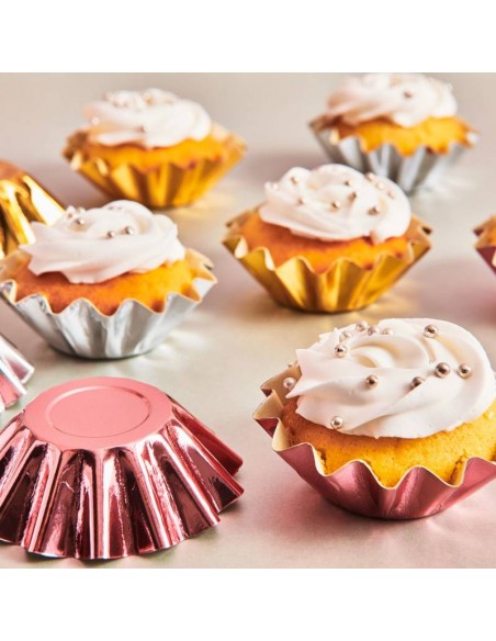 Cápsulas para cupcakes Bloom Oro Rosa Metalizado