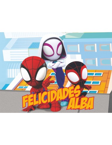 Papel de azúcar Spidey personalizado con nombre