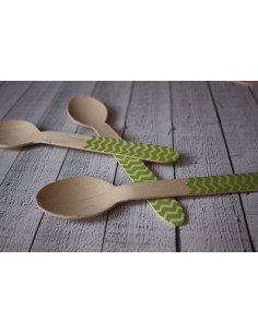 Cucharas madera chevron verdes