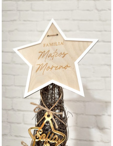 Estrella para el árbol de Navidad personalizada