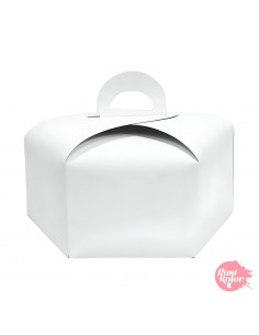Caja hexagonal blanca