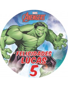 Papel de azúcar Hulk personalizado para tarta