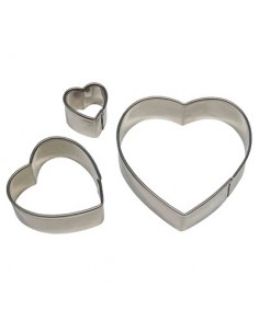 Set 3 cortadores corazones PME