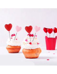 Toppers Corazones Rosas Para Tartas